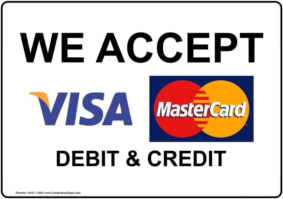 We accept credit cards