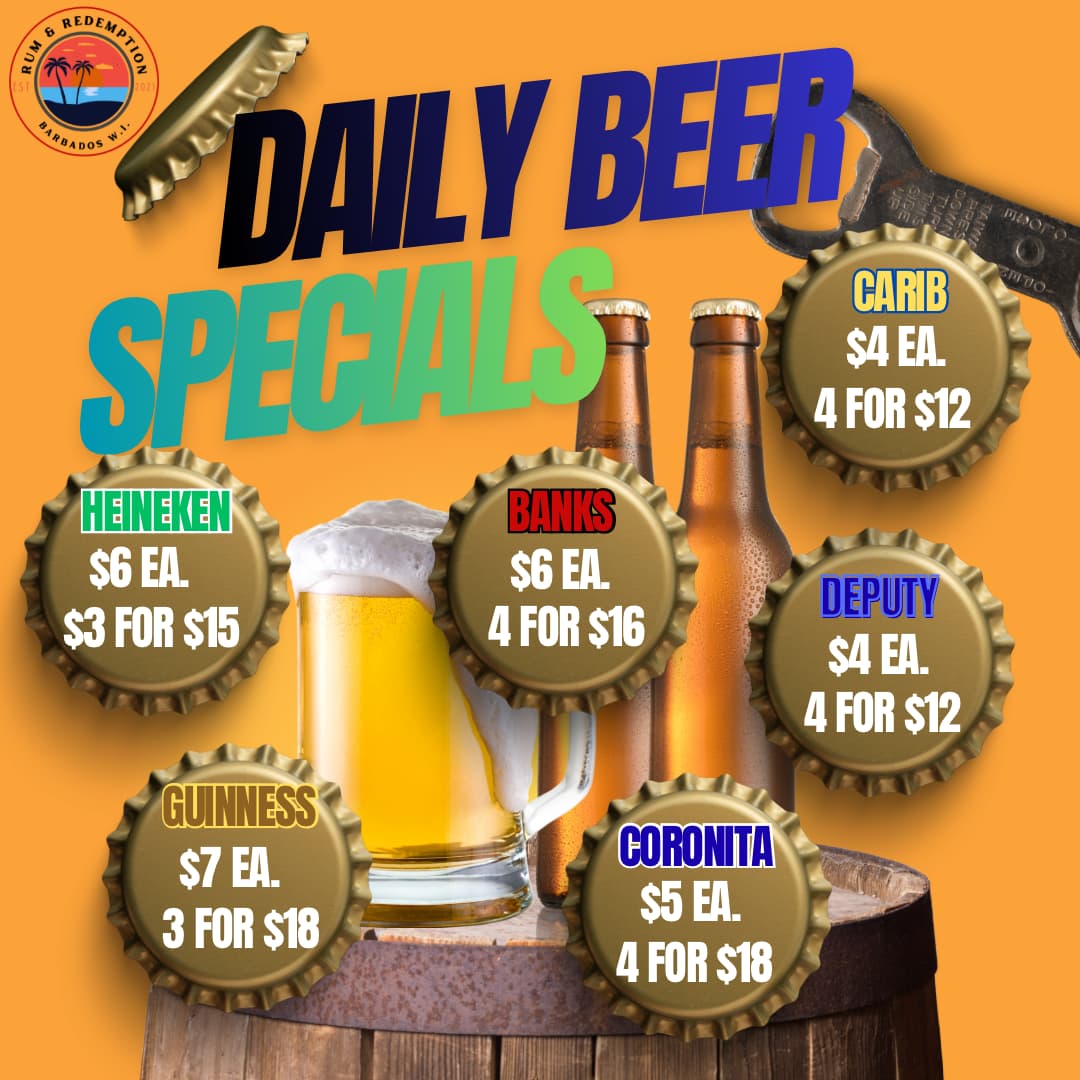 Rum & Redemption Daily Beer Special